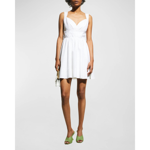 NEW NWT Milly Everly Sweetheart Neck Sleeveless Linen Ramie Mini Dress White 12 - Picture 3 of 14